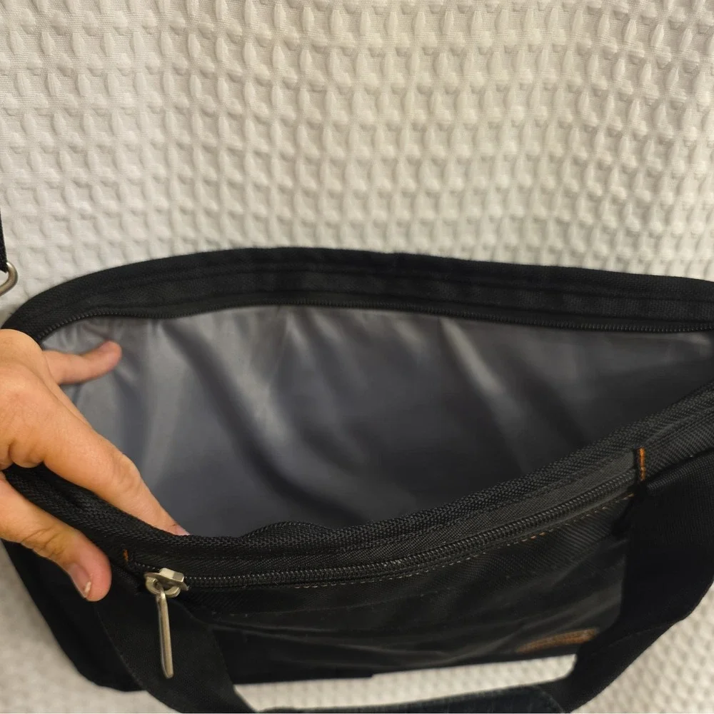 Lands' End Black Laptop Shoulder/Messenger Bag Polyester Padded Strap